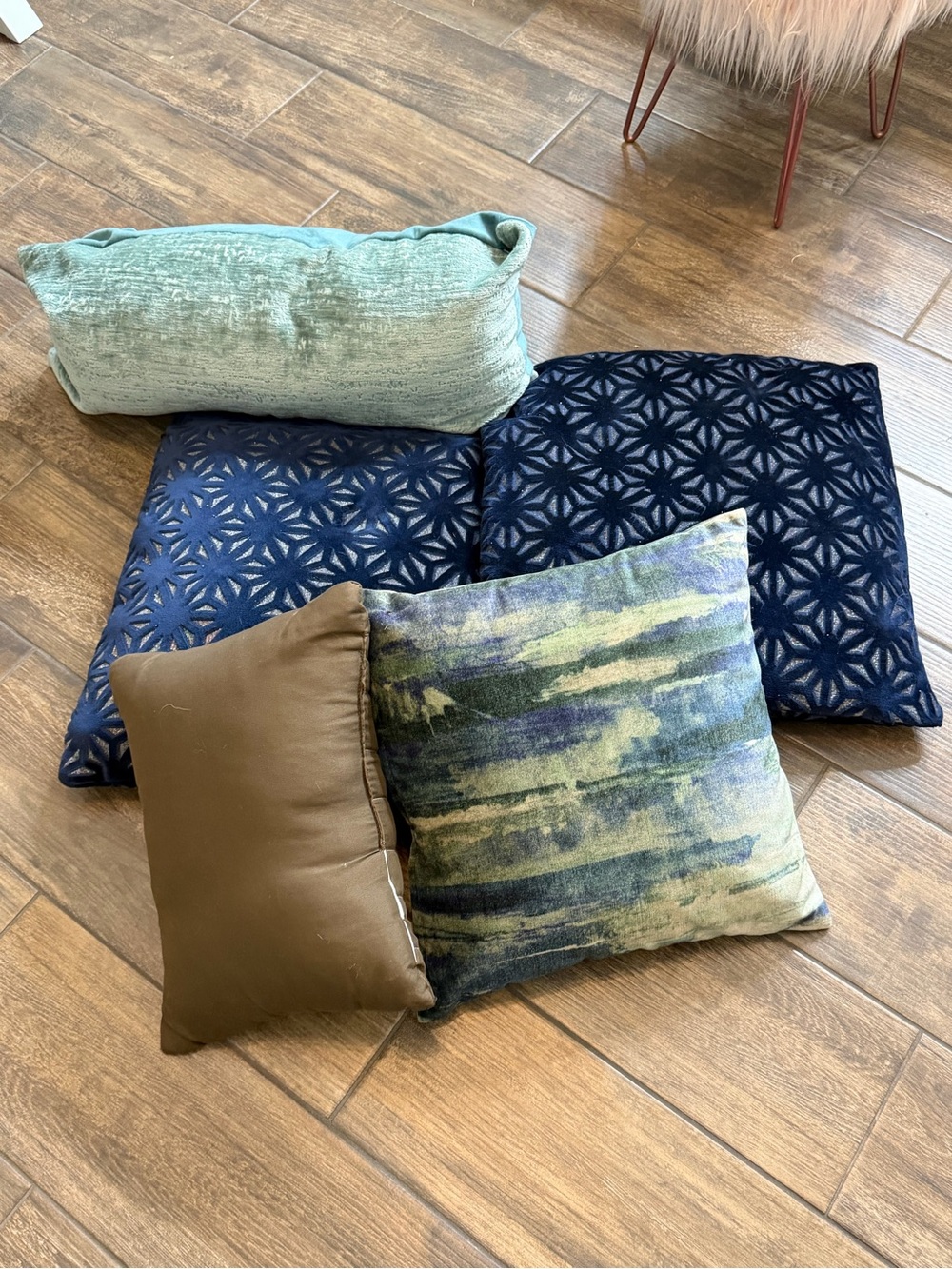 Home Accents Decorative Pillow Bundle - Blue, Navy, Green, Brown